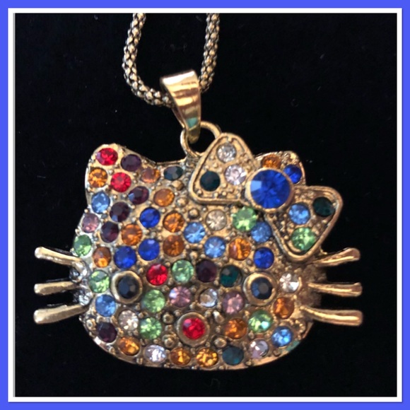 Hello Kitty Rhinestone Necklace NEW - Picture 1 of 2